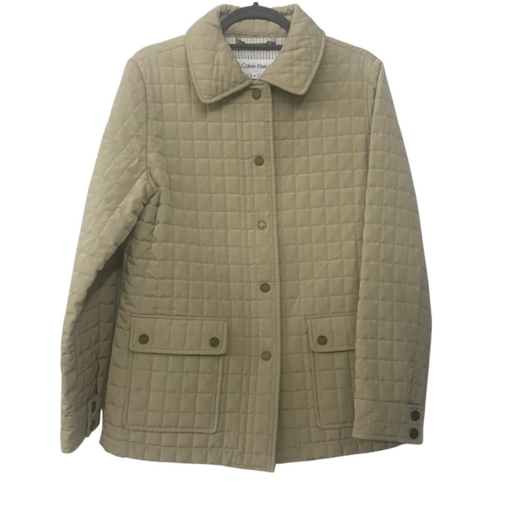 Calvin Klein beige quilted jacket size M